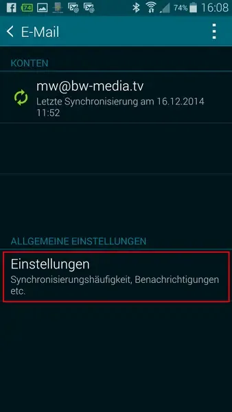 Android: Eingangsserver