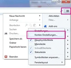 Thunderbird: Konten-Einstellungen